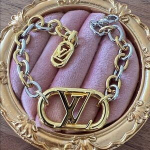 Louis Vuitton Gold and Silver Chain Bracelet new jewelry